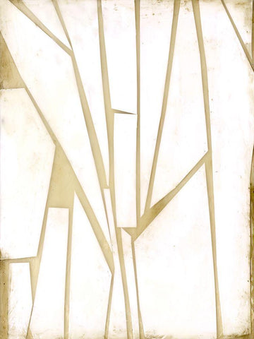 Antiqued Shards I White Modern Wood Framed Art Print with Double Matting by Goldberger, Jennifer