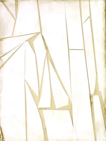 Antiqued Shards II White Modern Wood Framed Art Print with Double Matting by Goldberger, Jennifer