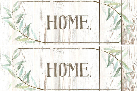 2-UP Eucalyptus Family II White Modern Wood Framed Art Print with Double Matting by Popp, Grace