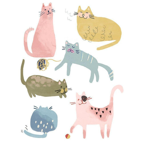 Cat Squad I Gold Ornate Wood Framed Art Print with Double Matting by Vess, June Erica