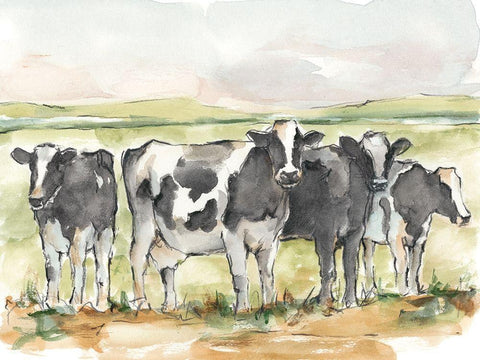 Field Days I White Modern Wood Framed Art Print with Double Matting by Harper, Ethan