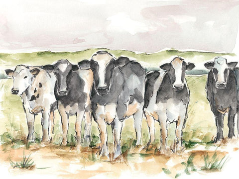 Field Days II White Modern Wood Framed Art Print with Double Matting by Harper, Ethan