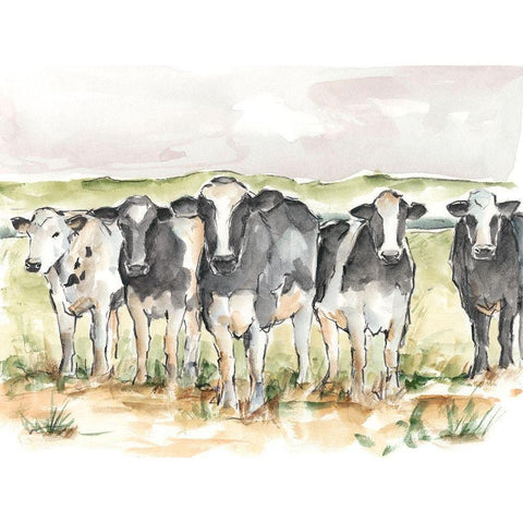 Field Days II Black Modern Wood Framed Art Print with Double Matting by Harper, Ethan