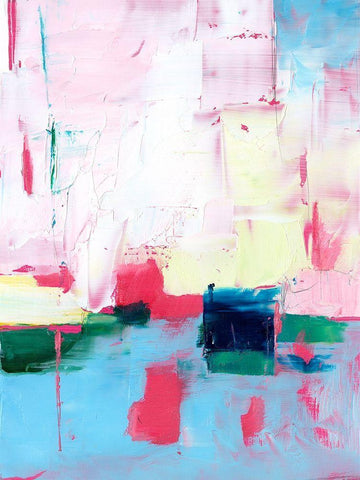 Magenta Horizon I White Modern Wood Framed Art Print with Double Matting by Harper, Ethan