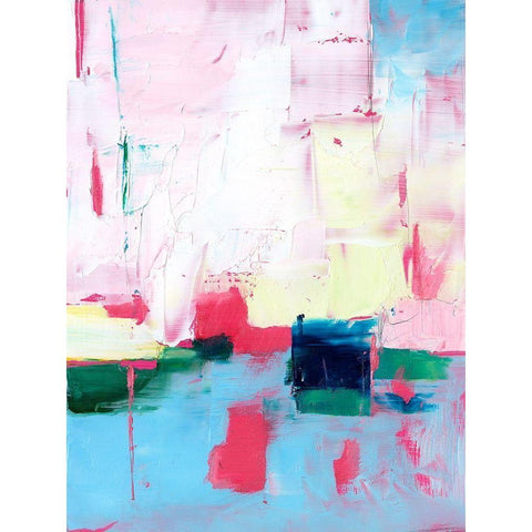 Magenta Horizon I Black Modern Wood Framed Art Print with Double Matting by Harper, Ethan