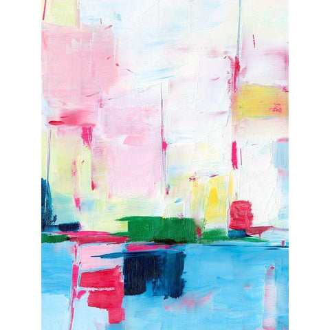 Magenta Horizon II Black Modern Wood Framed Art Print with Double Matting by Harper, Ethan