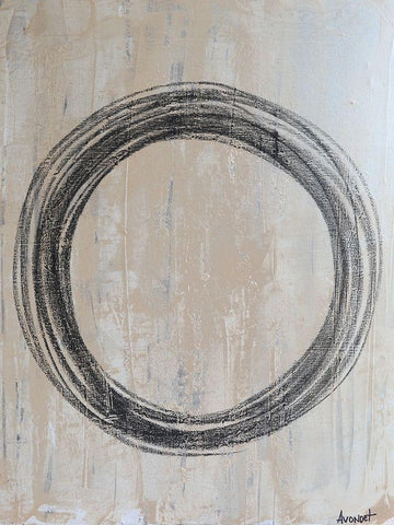 Circular II White Modern Wood Framed Art Print with Double Matting by Avondet, Natalie