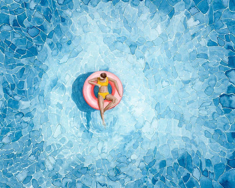 Floating I Black Ornate Wood Framed Art Print with Double Matting by Popp, Grace