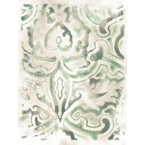 Ancient Tile III Black Modern Wood Framed Art Print by Vess, June Erica