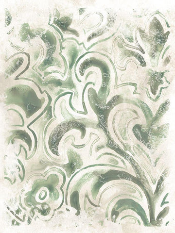 Ancient Tile IV White Modern Wood Framed Art Print with Double Matting by Vess, June Erica