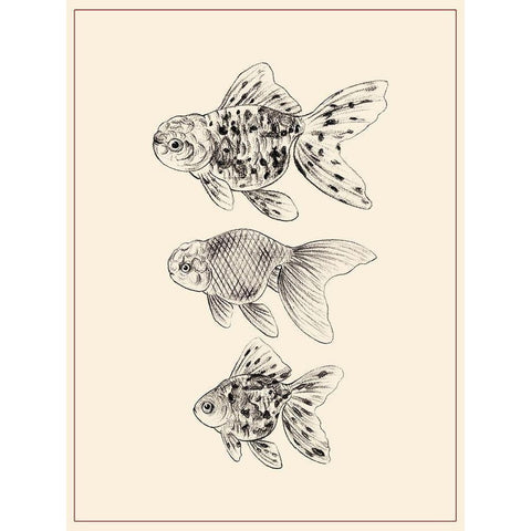 Goldfish II Black Modern Wood Framed Art Print by Wang, Melissa