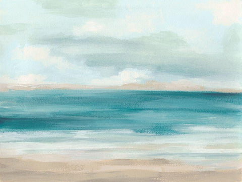 Sand and Sky I White Modern Wood Framed Art Print with Double Matting by Vess, June Erica