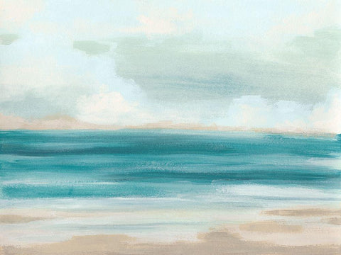 Sand and Sky II White Modern Wood Framed Art Print with Double Matting by Vess, June Erica