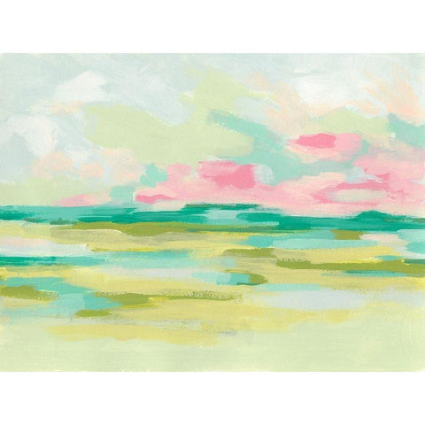 Marsh Morning I Black Modern Wood Framed Art Print with Double Matting by Vess, June Erica