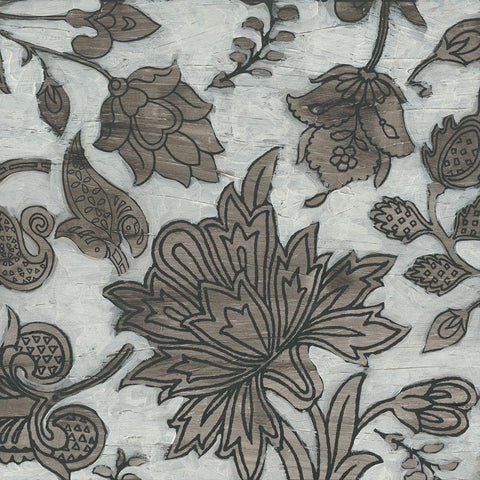 Barnwood Chintz II Black Ornate Wood Framed Art Print with Double Matting by Vess, June Erica
