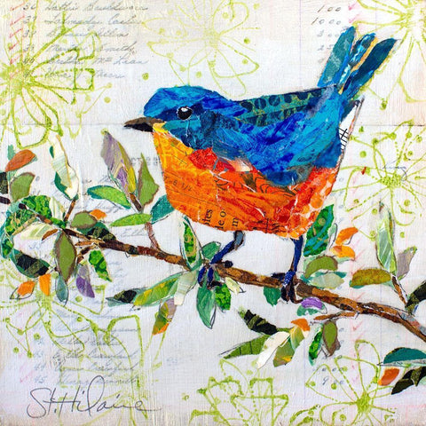 Happy Bird I Black Modern Wood Framed Art Print by St. Hilaire, Elizabeth