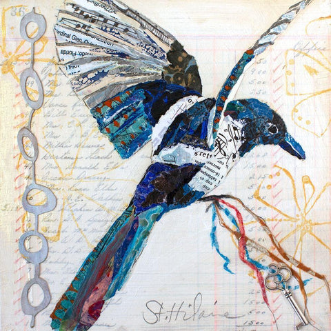 Happy Bird II Black Ornate Wood Framed Art Print with Double Matting by St. Hilaire, Elizabeth