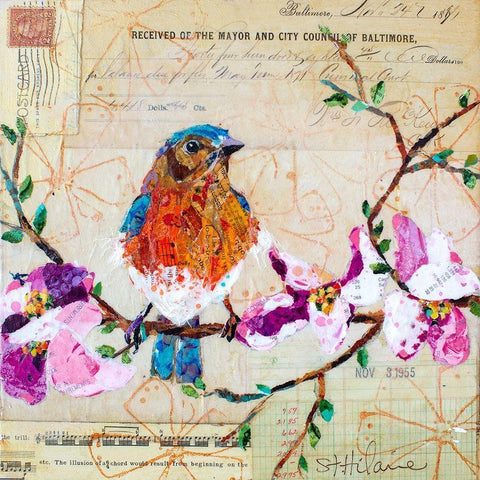 Happy Bird V Gold Ornate Wood Framed Art Print with Double Matting by St. Hilaire, Elizabeth
