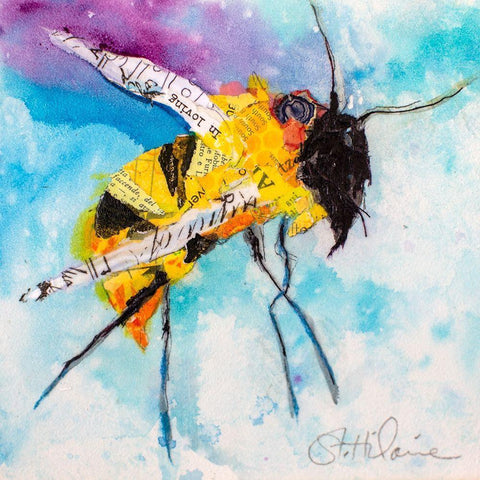 Happy Bee I Gold Ornate Wood Framed Art Print with Double Matting by St. Hilaire, Elizabeth
