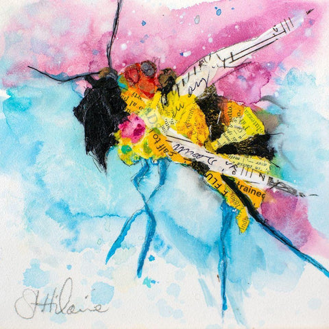 Happy Bee III Black Ornate Wood Framed Art Print with Double Matting by St. Hilaire, Elizabeth