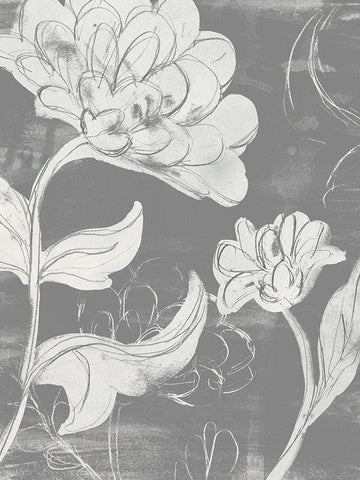 Grayscale Garden I Black Ornate Wood Framed Art Print with Double Matting by Vess, June Erica