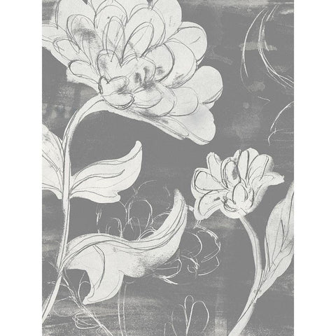 Grayscale Garden I Black Modern Wood Framed Art Print by Vess, June Erica