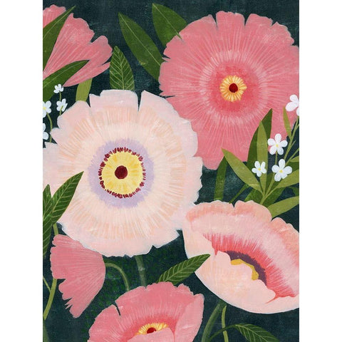 Nighttime Blooms II White Modern Wood Framed Art Print by Popp, Grace