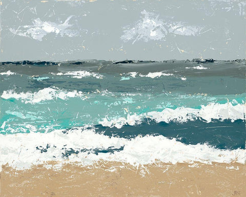 The Breakers I Black Ornate Wood Framed Art Print with Double Matting by Reynolds, Jade