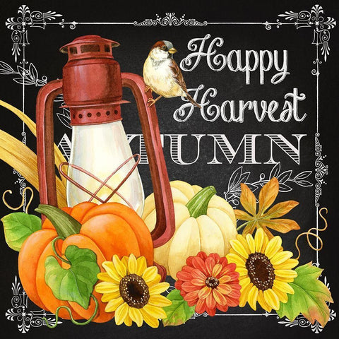 Harvest Greetings IV Black Modern Wood Framed Art Print by Maday, Jane