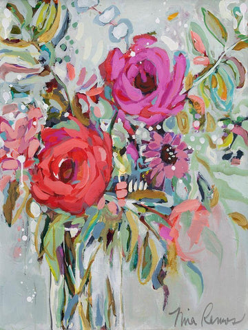 Blooming in Sunshine I White Modern Wood Framed Art Print with Double Matting by Ramos, Nina