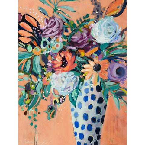 Blooming in Sunshine II Black Modern Wood Framed Art Print with Double Matting by Ramos, Nina
