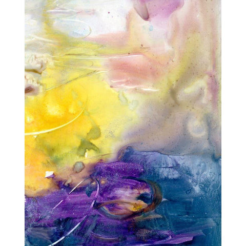 Floating Colors I Black Modern Wood Framed Art Print by Combs, Joyce