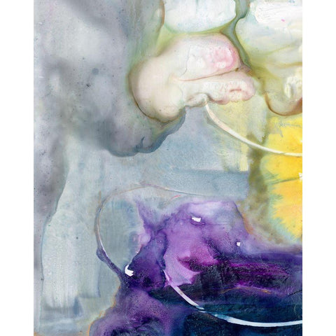 Floating Colors II White Modern Wood Framed Art Print by Combs, Joyce