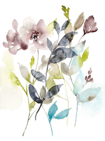 Flowers in the Mix I White Modern Wood Framed Art Print with Double Matting by Goldberger, Jennifer