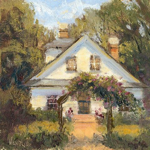 Sweet Cottage II Black Modern Wood Framed Art Print with Double Matting by Wendling, Marilyn