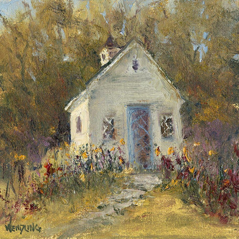 Sweet Cottage III Black Modern Wood Framed Art Print with Double Matting by Wendling, Marilyn