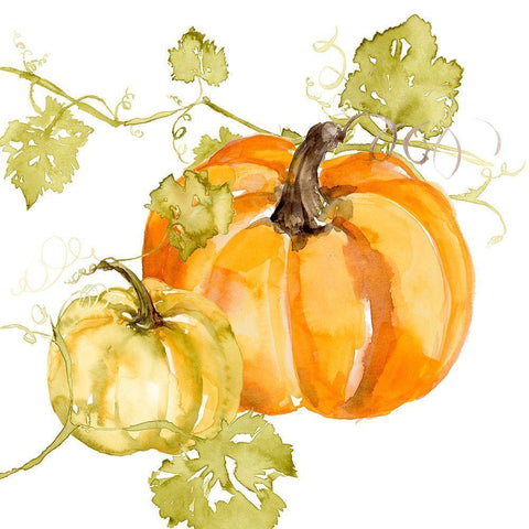 Watercolor Harvest I Gold Ornate Wood Framed Art Print with Double Matting by Goldberger, Jennifer