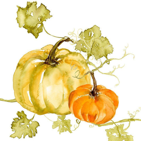 Watercolor Harvest II Black Ornate Wood Framed Art Print with Double Matting by Goldberger, Jennifer