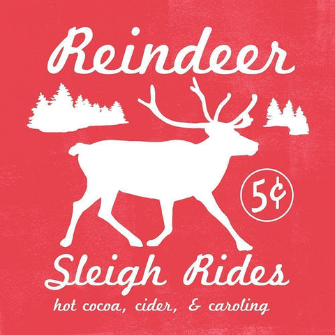 Reindeer Rides I Black Modern Wood Framed Art Print with Double Matting by Scarvey, Emma