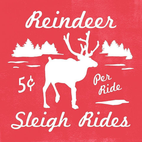 Reindeer Rides II White Modern Wood Framed Art Print by Scarvey, Emma