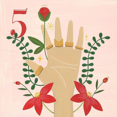 Twelve Days V Gold Ornate Wood Framed Art Print with Double Matting by Popp, Grace