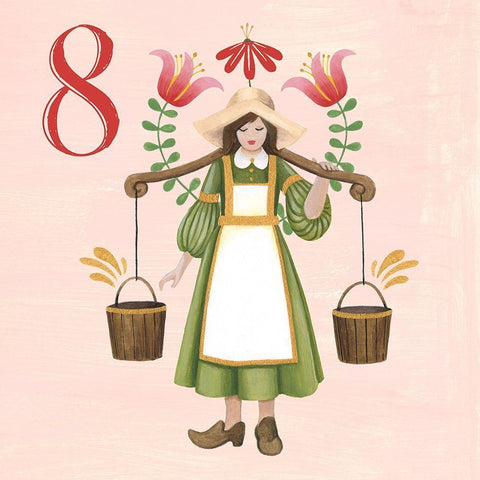 Twelve Days VIII Black Ornate Wood Framed Art Print with Double Matting by Popp, Grace