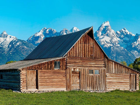 Barn Scene X White Modern Wood Framed Art Print with Double Matting by McLoughlin, James