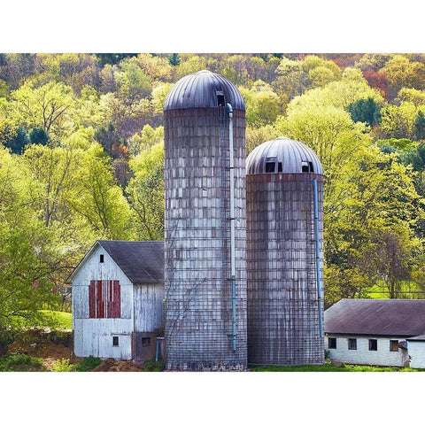 Barn Scene XV Black Modern Wood Framed Art Print with Double Matting by McLoughlin, James