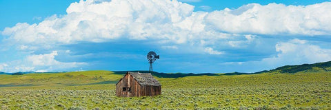 Farmscape Panorama I Black Ornate Wood Framed Art Print with Double Matting by McLoughlin, James