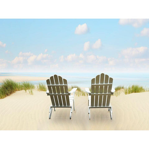 Beachscape Photo I White Modern Wood Framed Art Print by McLoughlin, James