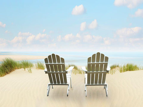 Beachscape Photo I Black Ornate Wood Framed Art Print with Double Matting by McLoughlin, James