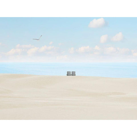 Beachscape Photo II Gold Ornate Wood Framed Art Print with Double Matting by McLoughlin, James