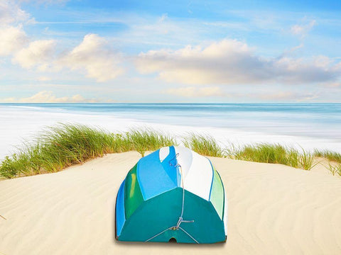 Beachscape Photo III White Modern Wood Framed Art Print with Double Matting by McLoughlin, James