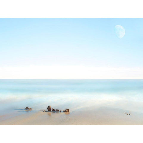Beachscape Photo V Black Modern Wood Framed Art Print with Double Matting by McLoughlin, James